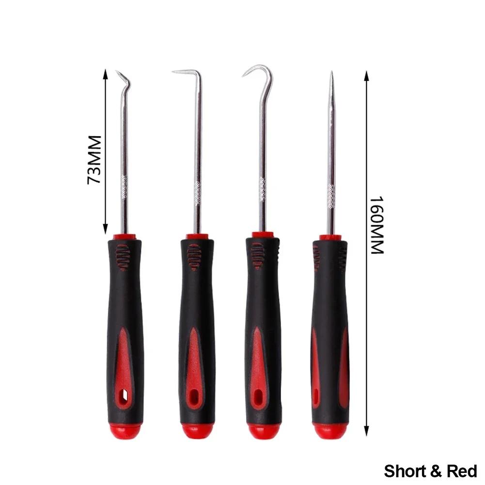 Набор пиков и крючков 160 мм, 4 шт. Инструменты для снятия сальников, уплотнительных колец и прокладок, для ремонта автомобилей и электроники