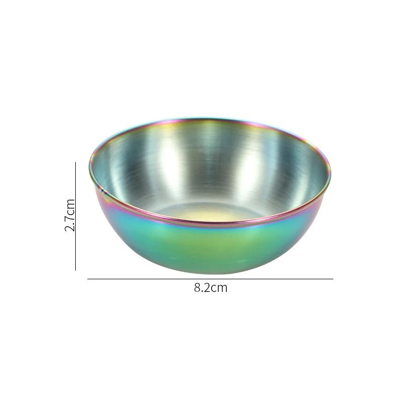 Small Seasoning Dish, Hot Pot Dipping Bowl, Sushi Vinegar Soy Saucer, Appetizer Tray, Round Stainless Steel Container