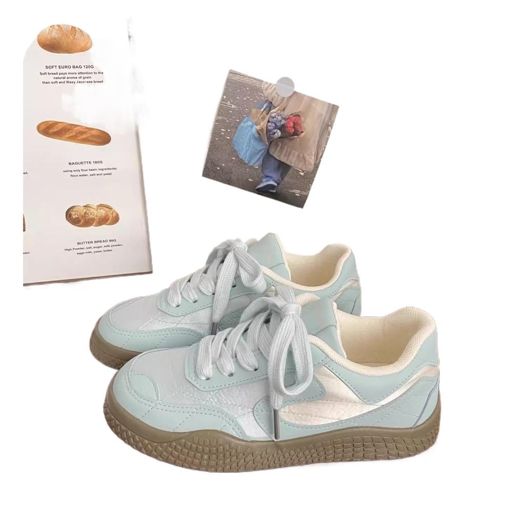 Blue Platform Shoes Women's Moral Training 2025 Autumn New Niche Design Sports Leisure Student White Shoes