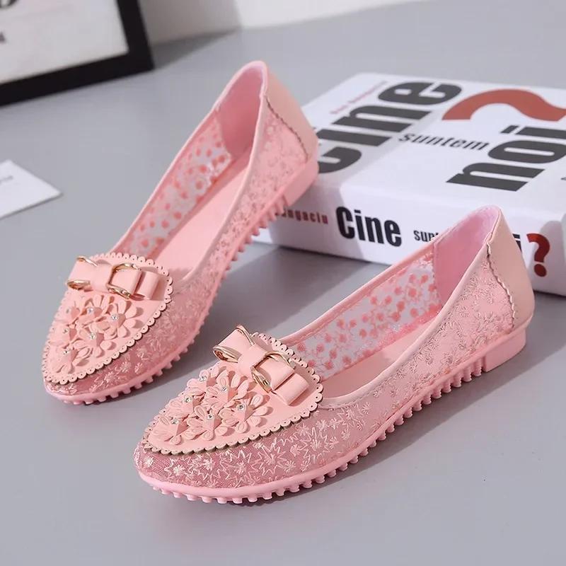 Fashion Spring Women's Flat Shoes Fashion Breathable Mesh Pionted Toe Ballet Flats for Women Outdoor Ladies Light Casual Walking Shoes