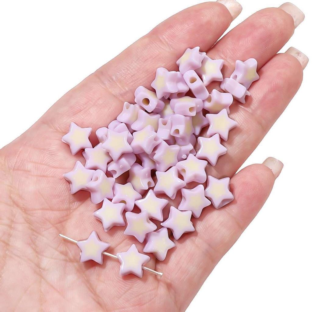 Бусины для браслетов ручной работы Акриловые двухцветные бусины Пентаграмма Бусины россыпью Бусины ручной работы Ожерелье из бисера своими руками Ювелирные изделия Аксессуары