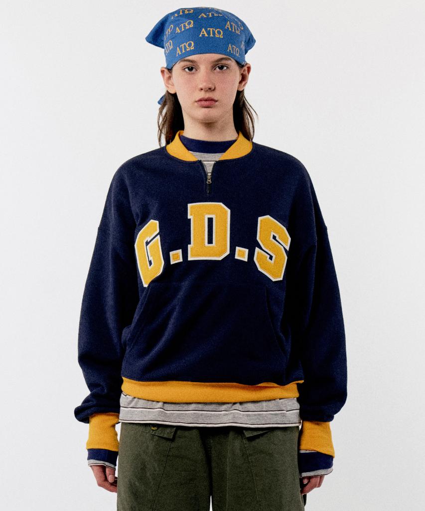 GOLDEN SUNSHINE G.D.S Round Half Zip-Up_Navy