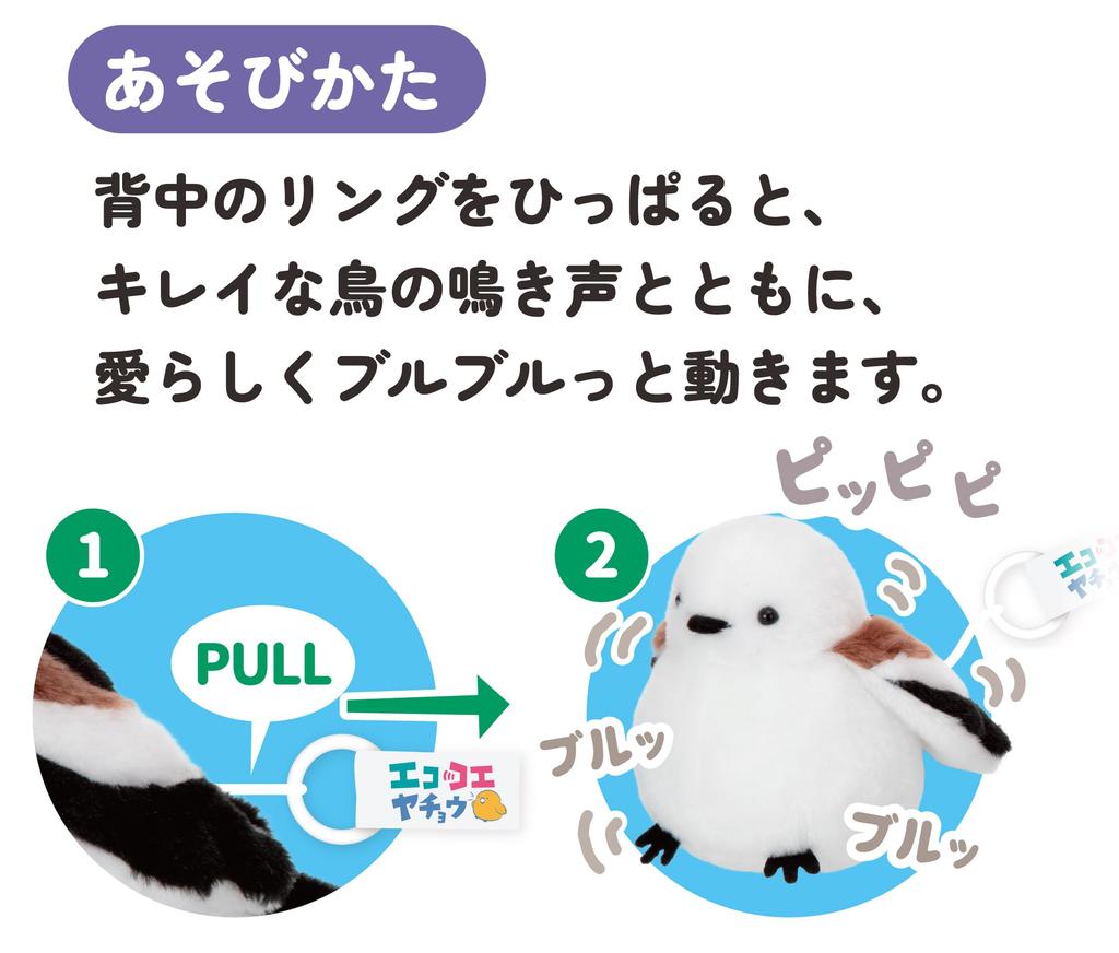 Iwaya Ecokoeyacho (Shimaenaga) ST Mark 3 Years Old and Over Toy Sound-making Stuffed Animal Wind-up Toy No Need