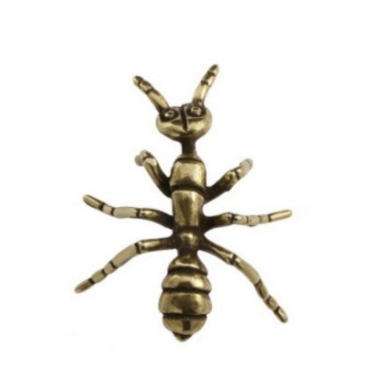 Retro Ant Ornament Copper Insect Tea Pet Figurines Miniatures Antique Brass Crafts Cute Home Decoration Gifts