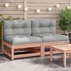VidaXL Garden Sofas Without Armrests with Cushions 2 Pcs, Seats with Backrest, Outdoor Patio Terrace Furniture, Wood 838091