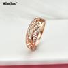 SIMJOO Цирконовое кольцо с гравировкой в виде листьев, женское кольцо, ювелирные изделия