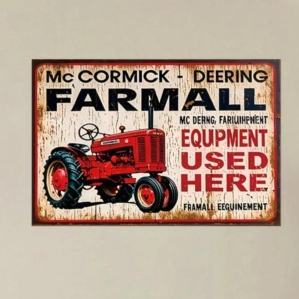 Металлическая жестяная табличка Ретро Декор Фермерского Дома Винтажный Farmall 8x12 Дюймов Металлическое Настенное Искусство Гараж Мужская Берлога Бар Кухня