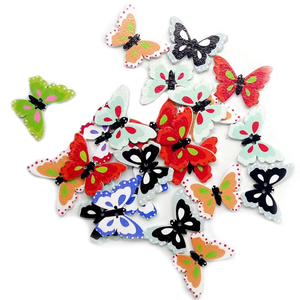 DIY Paradise 50 шт. форма бабочки 2 отверстия деревянные пуговицы швейные аксессуары декор для скрапбукинга
