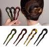 French Style Wavy U-Shaped Hairpin Elegant Twist Hair Stick 2 Prong Updo Hair Pin Accessories for Women and Girls