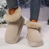 2024 Модные женские зимние сапоги на толстой подошве из пушистого плюша, зимние новые стильные удобные и теплые женские сапоги