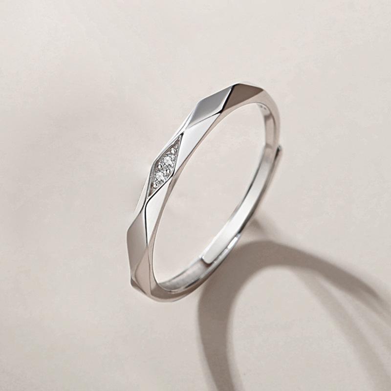 Кольцо для пары в форме ромба Пара мужских и женских колец в корейском стиле, роскошный нишевый дизайн с индивидуальностью, парные кольца