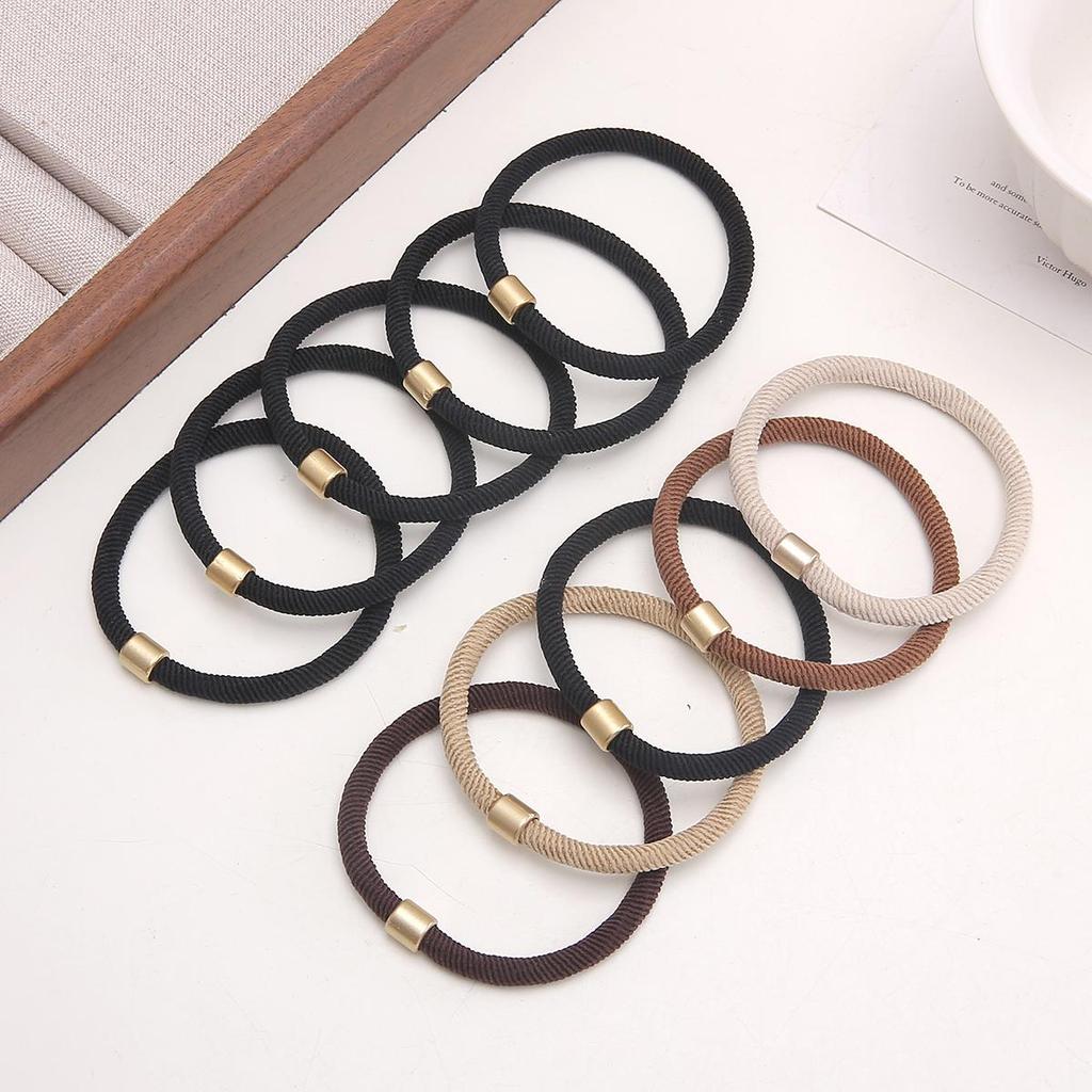 5Pcs High Elasticity Maillard Headband Hair Ring Head Rope Headwear For Girl Sweet Rubber Band Hair Accessories