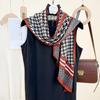 Korean Classic Houndstooth Printed Thin Scarf Trendy and High-end Temperament Women's Clothing Paired with Shawls