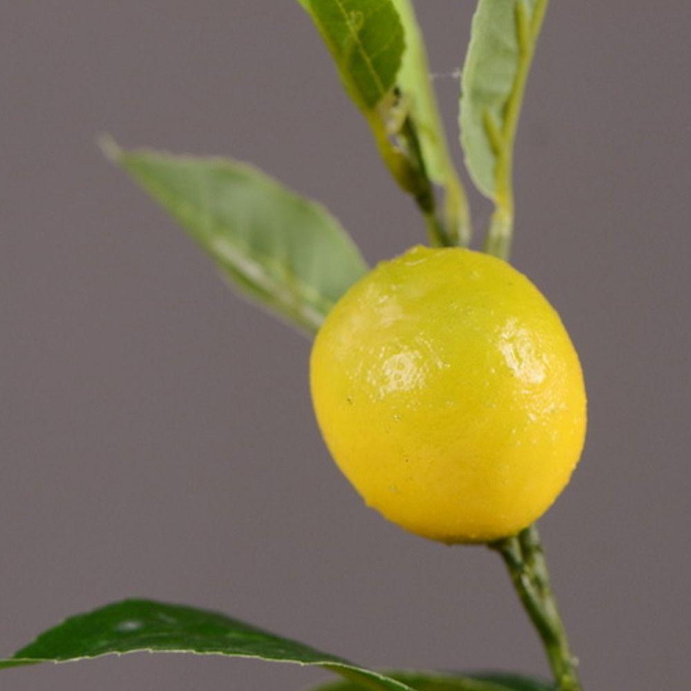 Luxury Artificial Lemon Branch Plastic Fake Plants Artificial Lemon Fruit Home Garden