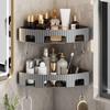 No Punch Bathroom Storage Rack New Wall Mount Plastic Shampoo Organizer Multi-purpose Simple Installation Corner Shelf