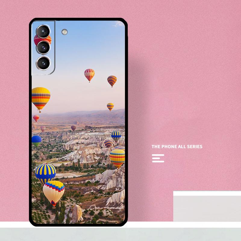 Hot Air Balloon Travel Mountain Phone Case For Samsung Galaxy S26 S23 Ultra S20 S21 S22 S24 S25 Plus S10 S25 FE Cover Coque