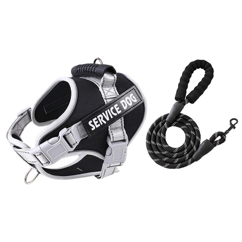 No Pull Dog Vest Harness Service Dog Chest Collars Puppy Accessories Tactical Train Medium Small Leash Set For All Breeds Dogs