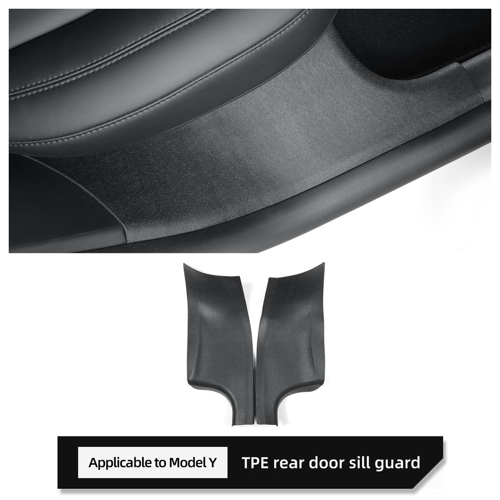 For Tesla Model Y Rear Door Sill Guards Car Interior Accessories Door Welcome Pedal Threshold Protective Pad 2026