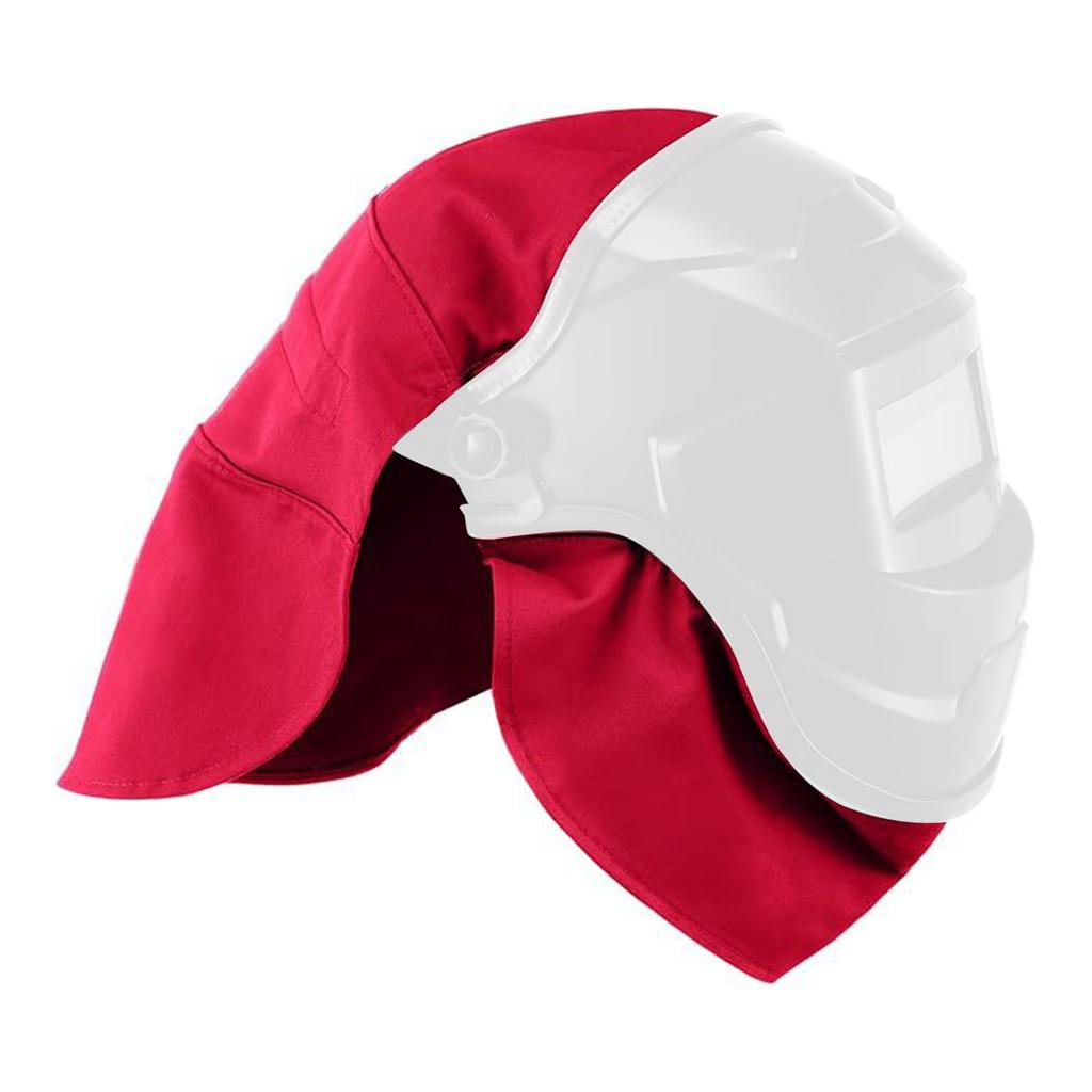 2Piece Welding Helmet Cover And Bib Set Heat Resistant Leather Fabric Full Head Neck Protection For Welding Work