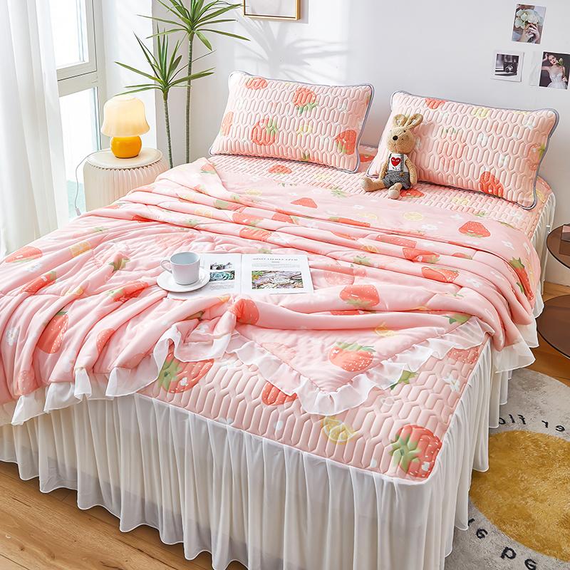 Домашний текстильный латексный чехол для матраса освежающий прохладный коврик комплект из 4 предметов моющийся коврик из ледяного шелка подзор для кровати домашний кондиционер одеяло мягкий коврик