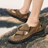 Кожаные мужские повседневные летние туфли Классические пляжные роскошные сандалии для отдыха на природе Мужские повседневные туфли с открытыми носками Дышащие универсальные сандалии