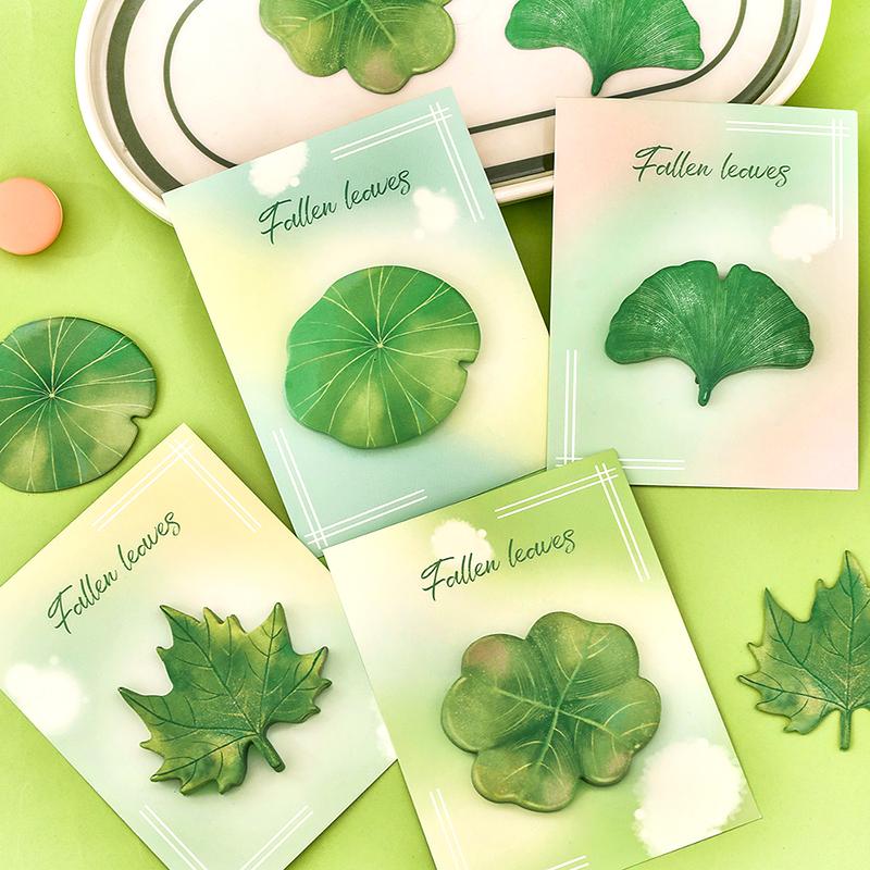 30 листов Блокноты для заметок с зелеными листьями Простые наклейки для скрапбукинга Школьные принадлежности Почтовые самоклеящиеся заметки Офисная канцелярия