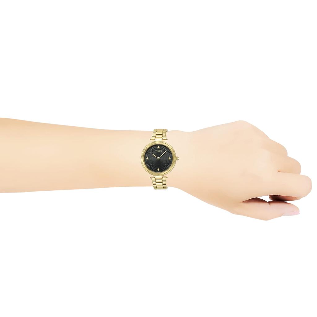 Watch Timex Adoon Black Dial Brass Mineral Glass Quartz 32MM America Watch TW2V24100 Gold [TIMEX] Women's [Item]