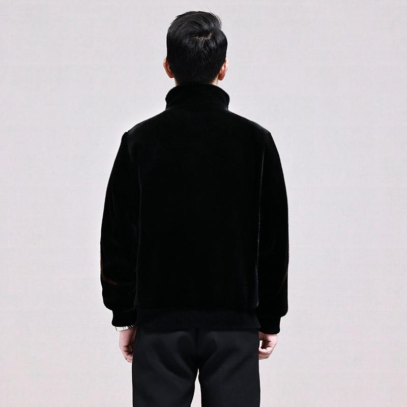 Золотая норковая куртка с лацканами, имитация норковой шубы, мужская шуба из шубы из комбинированного меха, зимняя новая