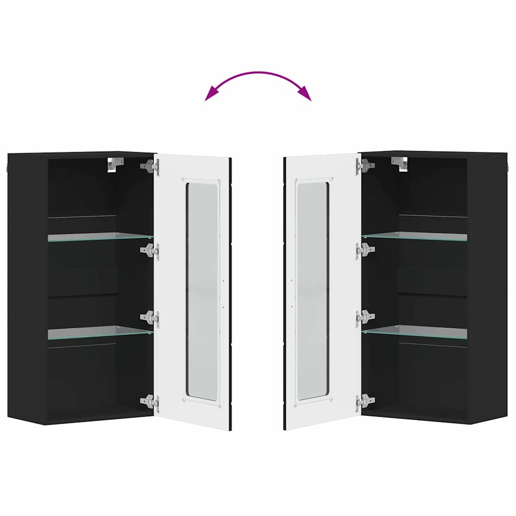 FLORIN 3 Piece TV Cabinet Set with Drawers Black Engineered Wood