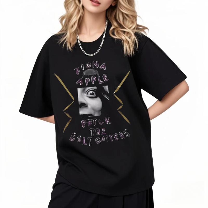 Лимитированная футболка с принтом альбома Fiona Apple Fetch The Bolt Cutters Оверсайз Мужская Женская Рок Уличная мода Мужская мода Хип-хоп Футболка