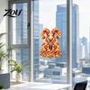 Holiday Atmosphere Decorations 2027 Russian New Year Flame Goat Static Glass Sticker, PVC Zodiac Sheep Window Cling for Home and Transparent