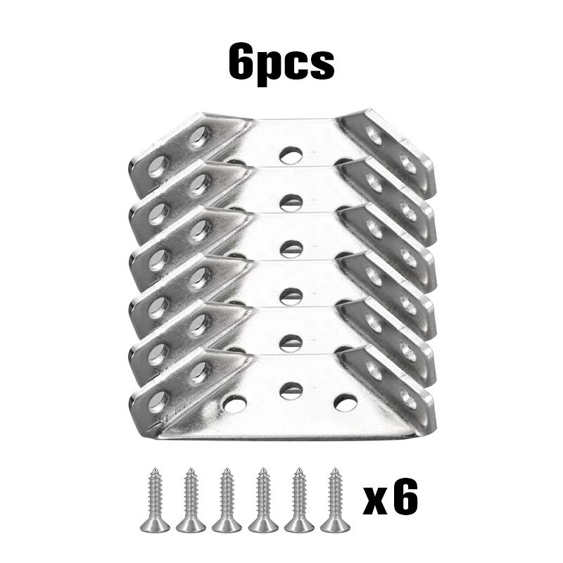 Stainless Steel Angle Furniture Corner Connector Corner Brace with Screw Cabinet Drawer Bedframe Brackets Connector Brace Joint