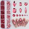 3D Nail Art  12-Grid Super-Shiny Flatback  Decorative Nail Art Adhesive Multiple Shapes Diy Nail Designs