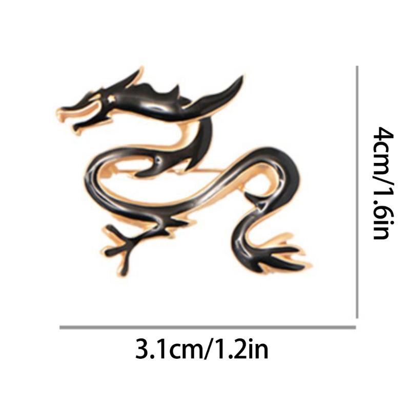Vintage Dragon Brooch Retro Badge Fashion Jewelry Trendy Fashion Accent Dragon Shape Lapel Pin for Fashion Enthusiasts