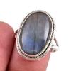 Natural Labradorite Gemstone 925 Solid Sterling Silver Jewelry Ring Size 9 L7u44