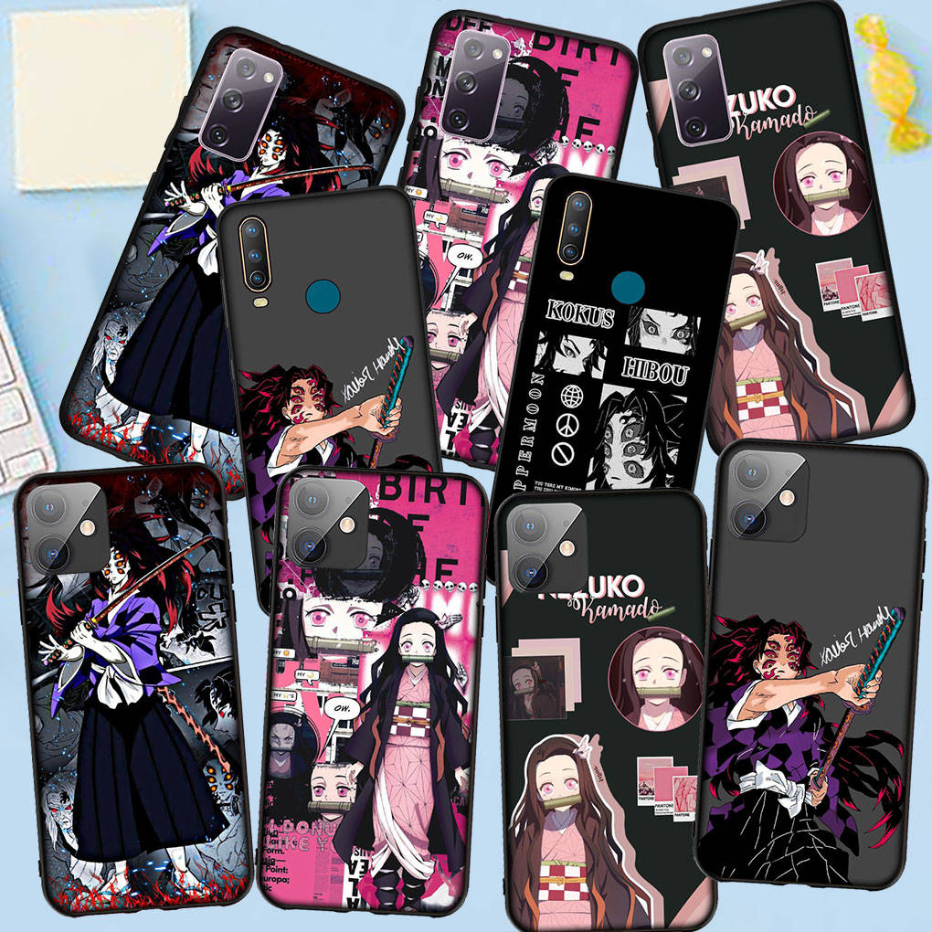 Чехол для телефона Samsung Galaxy S25 S24 S23 iPhone 16 15 Xiaomi Redmi Note 14 13 12 16E 11 Pro Max OPPO Moto Huawei Kokushibo Kamado Nezuko Demon Slayer