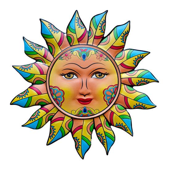 Iron Sun Wall Decor Sun Flower Wall Art Decoration Sun Face Ornament for Home Garden Farmhouse Living Room Bedroom