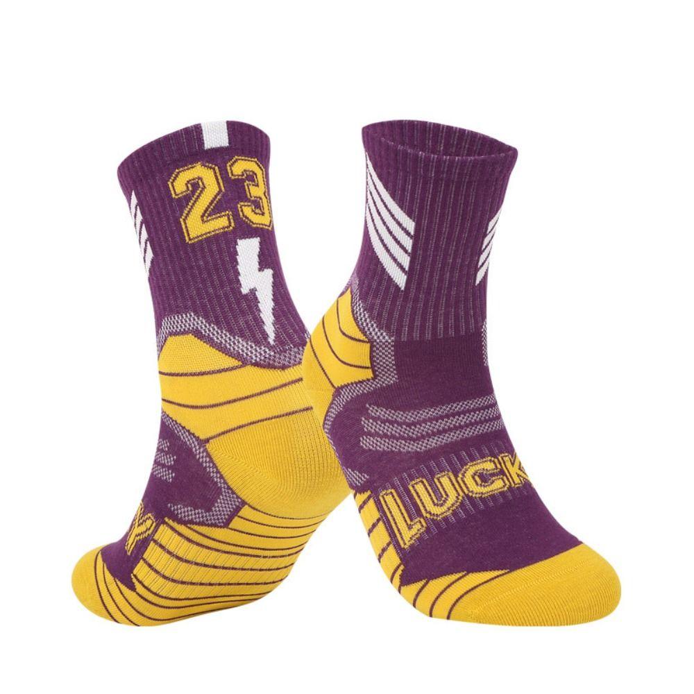 1 пара хлопковых баскетбольных носков, длинные, трубчатые, дышащие, детские, футбольные, разноцветные, удобные, махровые, для верховой езды