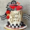 27 PCS Racing Wheel Cake Topper Tyre Cake Decorations for Man Boy Kid Birthday Party Racing Theme Party Race Car Party Supplies