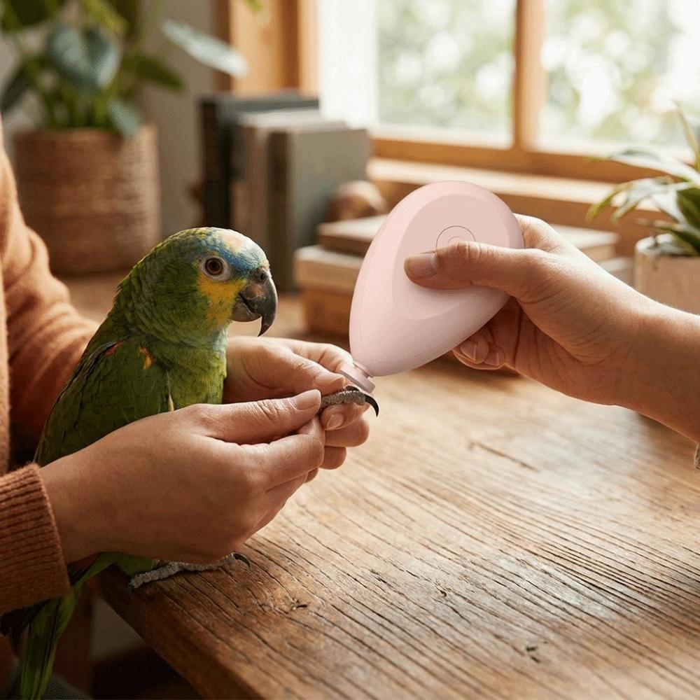 Portable Electric Parrot Nail Trimmer with 4 Polishing Heads Bird Nail Cutter Pet Grooming