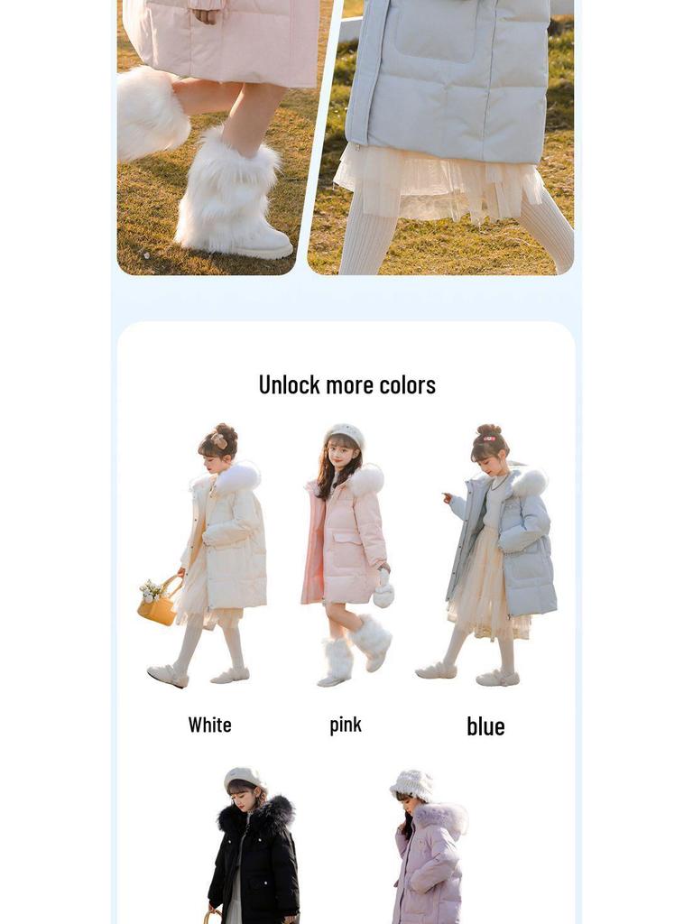 Девочковый пуховик средней длины - Зимняя коллекция 2025: Плотный, Теплый и Стильный для Детей