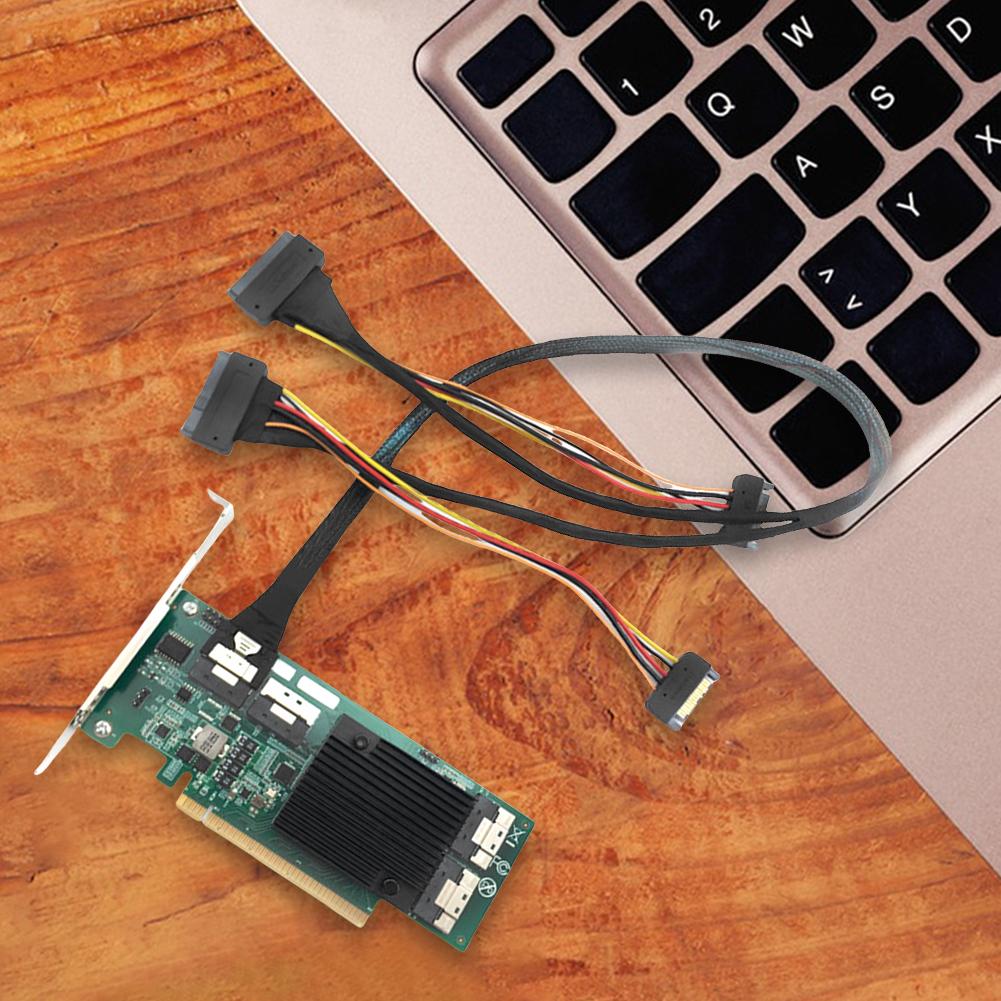 Адаптер SlimSAS 8X на 2*U.2 NVMe, кабель SFF-8654 74pin на 2*SFF-8639 68pin, линия данных SlimSAS