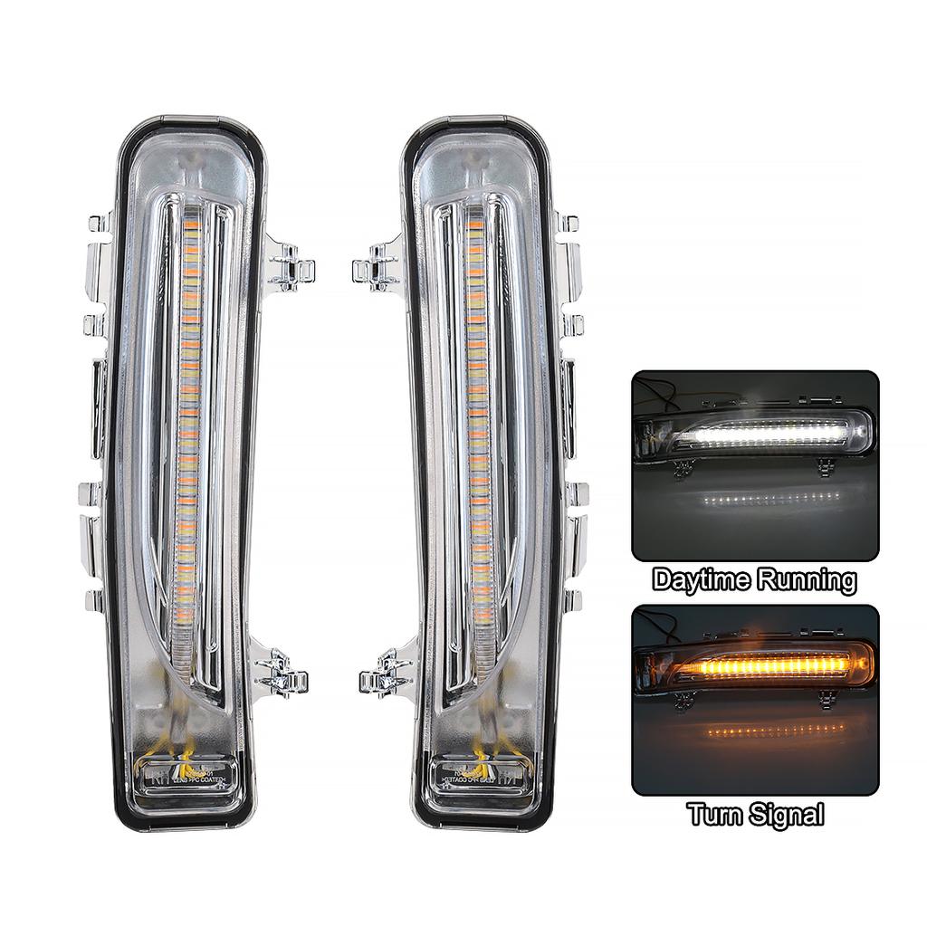 DRL For Ford Edge Everest 2011 2012 2013 2014 LED Daytime Running Lights Car Fog Lamp White Yellow Turn Signal Car Accessories