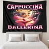 Ballerina Cappuccina Tapestry for Bedroom Aesthetic Classroom Tapestries Wall Hanging for Living Room Dorm Office,Ideal Creative Gift
