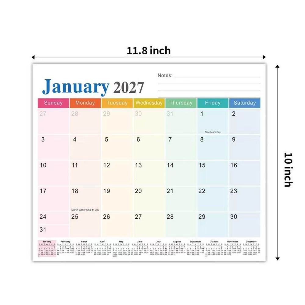 Eco-Friendly Paper Magnetic Fridge Calendar Monthly Planner Creative 2027 Calendar School