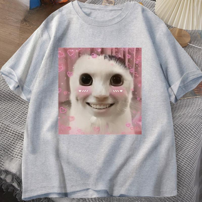 Goofy Ahh Cat T Shirt Meme Dank Cursed Weirdcore Cringey T-Shirts Men Women I Got Too Silly Tshirt Huh Cat Memebn Crying Cat