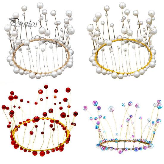Оригинальная ручная работа, тонкая работа, украшение на торт, искусственный жемчуг, корона принцессы, украшение на торт, пекарские принадлежности
