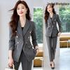 Navy Blue Women's Suit Set - 2025 Spring/Autumn High-End Hotel Manager Professional Business Uniform.