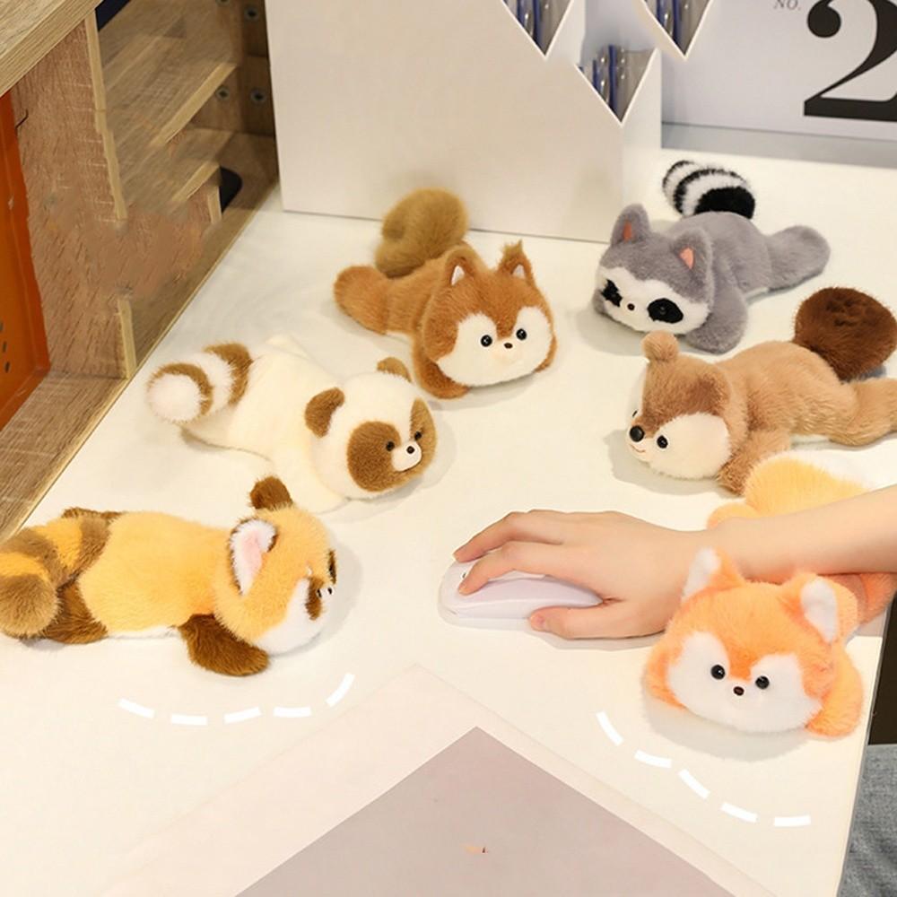 Animals Raccoon Plush Toy Wrist Pad Animal Plush Doll Soft Sitting Animals Plush  Kids Toy