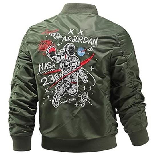 RENHE Military Jacket Mens Workwear Riders Work Use Embroidered Short Length Bike Casual Jumper Spring Summer Autumn Green Size L